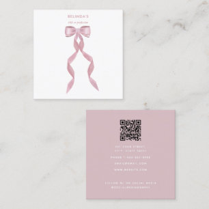 Rosa för finare-vattenfärgen QR-kod Social Media Fyrkantigt Visitkort