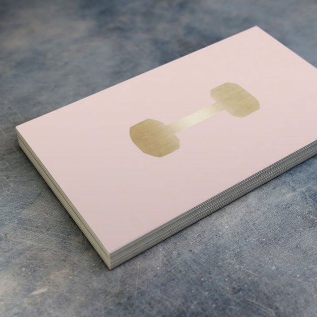  Rosa för Fitness Guld Dumbbell Visitkort (Skapare uppladdad)