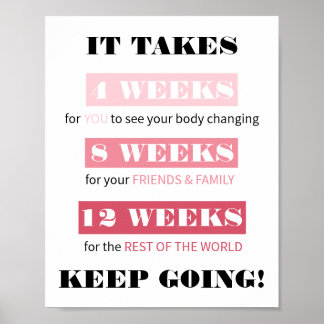 Rosa för Fitness Motivation Viktförlust Poster