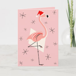 Rosa för Flamingo Santa Rosa hälsning-kort Helgkort