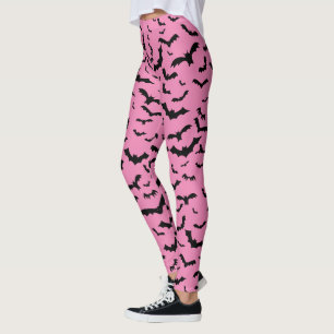 Rosa för flytande svarta Fladdermöss Leggings