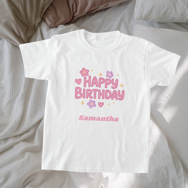 Rosa för födelsedagsflicka t shirt (Skapare uppladdad)