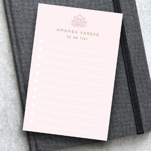 Rosa för formaterad lotus-blomma att göra lista post-it block