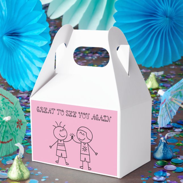 rosa för första grattis på födelsedagen-partikettf presentaskar (Part)