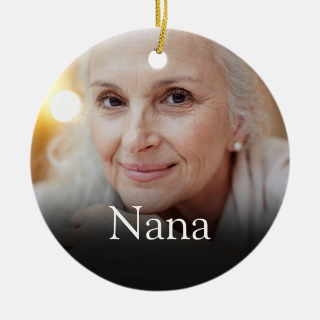 Rosa för foto Grandma Grandmor Definition Julgransprydnad Keramik (Framsidan)