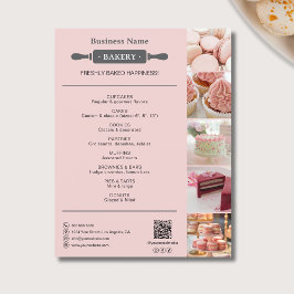 Rosa för foto-QR för bakervalsstift Reklamblad