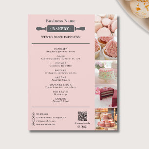Rosa för foto-QR för bakervalsstift Reklamblad