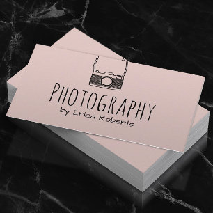 Rosa för fotografi - minimalistisk kamera Visitkort