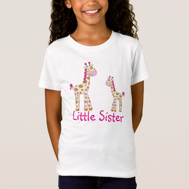 Rosa för giraff syster lite tee shirt (Framsida)