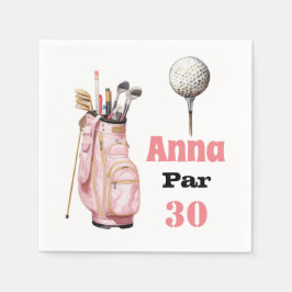Rosa för Golf 30års födelsedag Par-kvinnan Pappersservett