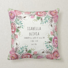 Rosa för gränsro för BOHO blom- statistik för namn Kudde