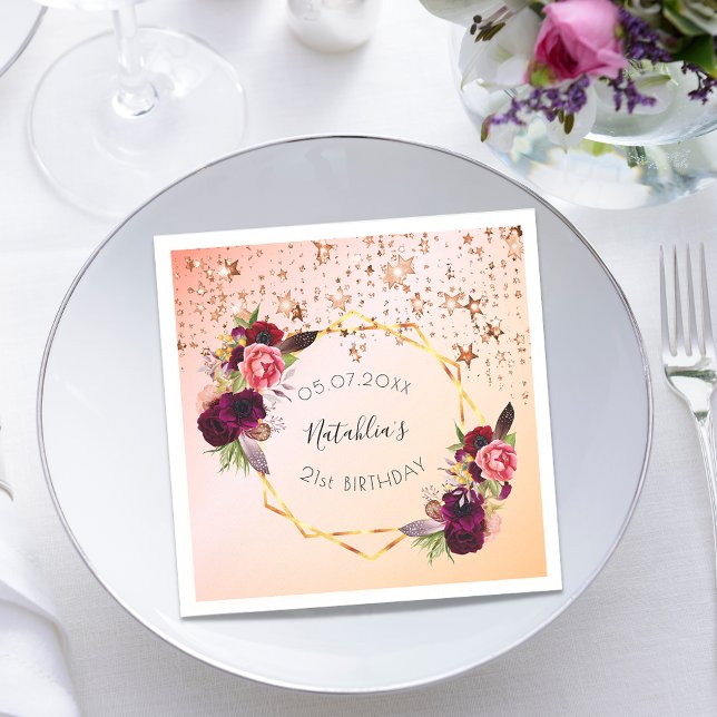  rosa för guld  i ro pappersservett (Skapare uppladdad)