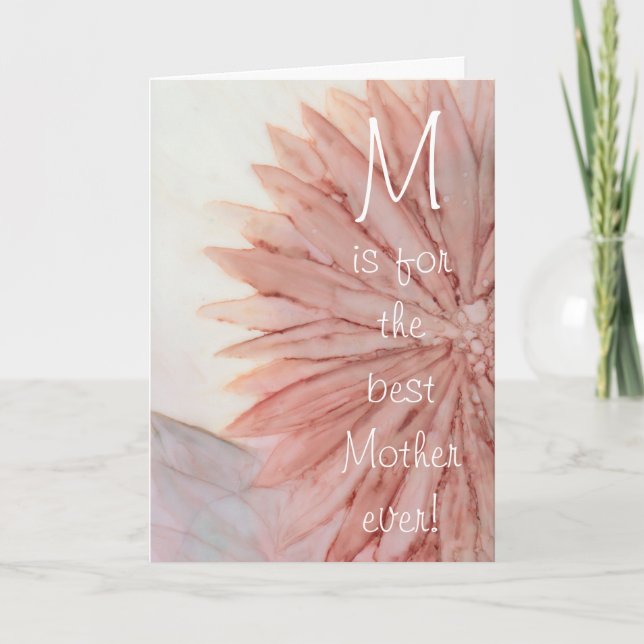 Rosa för hälsningskort "Lycklig Mors dag" Kort (Framsida)