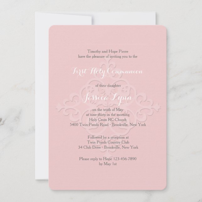 Rosa för inbjudan till Reverent Kor Religiösa (Framsida)