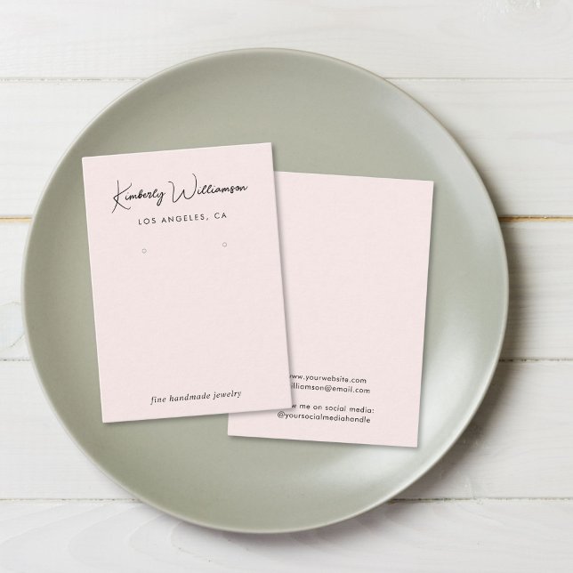 Rosa-- för judiskt Visning för chic-skript Visitkort (Empower your name in our signature script as your logo and brand identity)