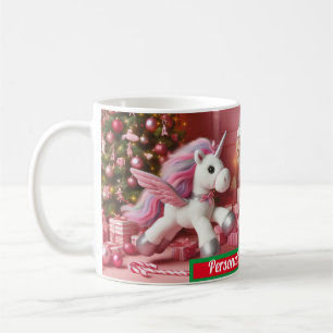 Rosa för jul Unicorn Kaffemugg