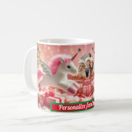 Rosa för jul Unicorn Kaffemugg