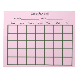 Rosa för kalender Pad Anteckningsblock