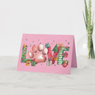 Rosa för Kärlek Pet Tass God jul helgdag-kort Inbjudan