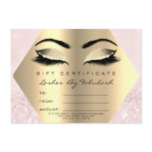 Rosa för Lash Makeup Guld Diamond Certificate Gift