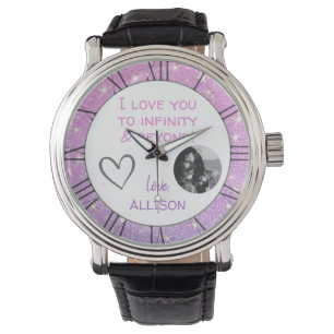 Rosa för Lila av fotomall i kärlek Armbandsur