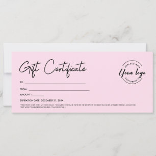 Rosa för Logotyp av gift-certifikat för modern Anp Inbjudningar