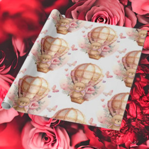 Rosa för Luftballong av babyskor, Nalle Presentpapper