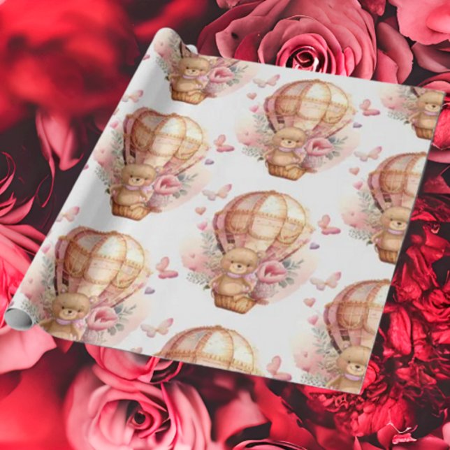 Rosa för Luftballong av babyskor, Nalle Presentpapper (Bring your dream party to life with our selection of quality Teddy Bear themed party supplies )