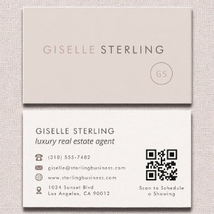 Rosa för Luxury Real Gods Agent QR Code Visitkort