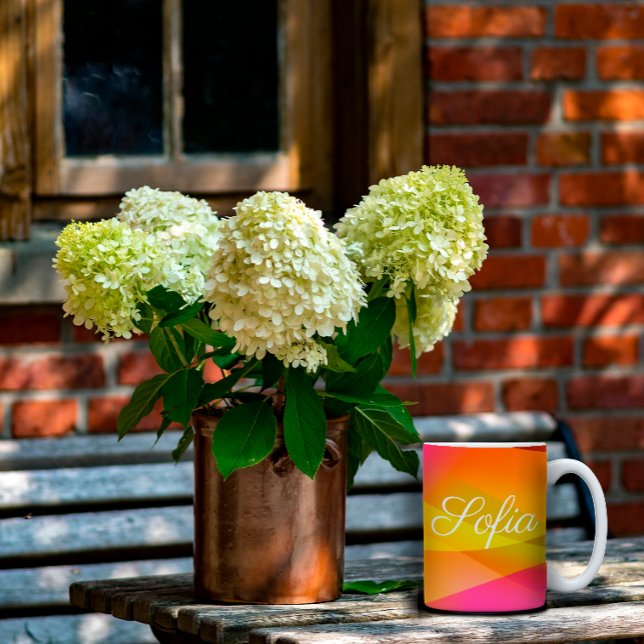 rosa för magenta av abstrakt orange med namn kaffemugg (Skapare uppladdad)