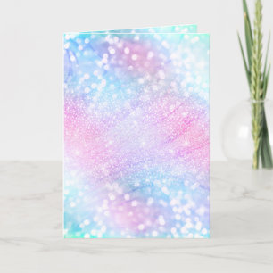 Rosa för Magic Iridescent Glitter Sparkles Helgkort