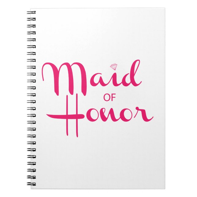 Rosa för Maid of honor Retro-skript Anteckningsbok Med Spiral (Framsidan)