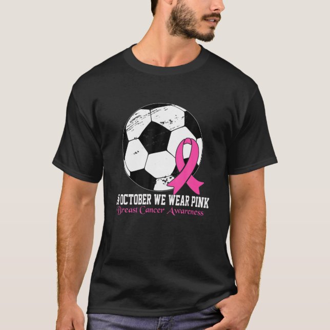 Rosa för medvetandegörande om bröstcancer på speld t shirt (Framsida)