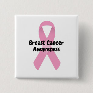 Rosa för medvetenhet om bröstcancer Anpassningsbar Knapp