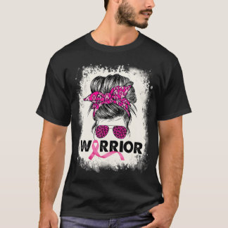 Rosa för medvetenhet om bröstcancer Ribbon Messy T Shirt