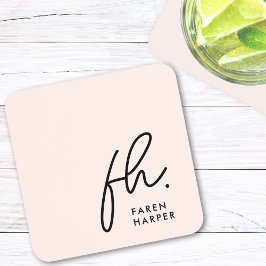  Rosa för minimal Elegant i monogram Underlägg