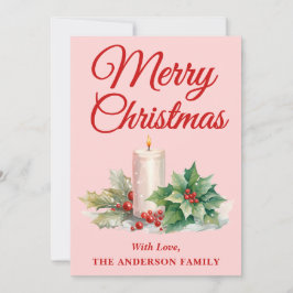  Rosa för minimal skriptGod jul Julkort