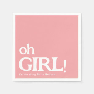 Rosa för minimalistisk babyåda Oh Girl Pappersservett