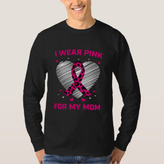 Rosa för mitt hjärta för bröstcancer i Mamma T Shirt