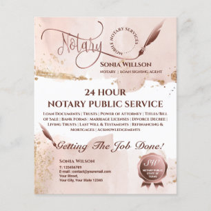 Rosa för Mobile Notary & Loan Signing Agent Flygblad