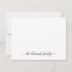 Rosa för Modern Calligraphy Elegant Family Namn Ch Anteckningskort