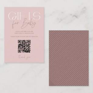 Rosa för modern Elegant - babyskor QR-kod Tilläggskort