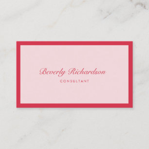 Rosa för modern Elegant Luxe-minimalistisk Profess Visitkort