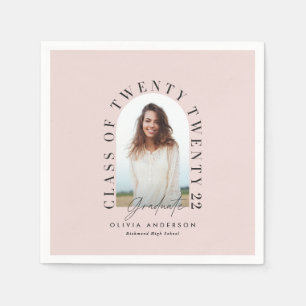 Rosa för modern geometrisk typografi av fotobåge pappersservett