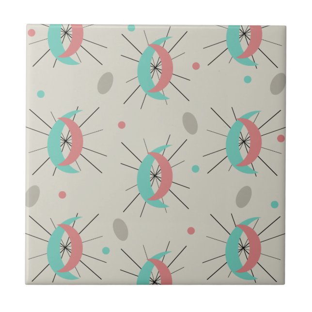 Rosa för modern krescenterturkos kakelplatta (Framsidan)