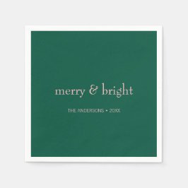 Rosa för Modern Merry & Bright-Grönten Juli Helgda Pappersservett