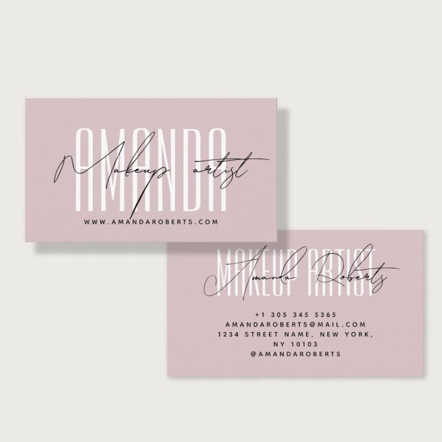 Rosa för modern typografi av konstnärer visitkort (Skapare uppladdad)
