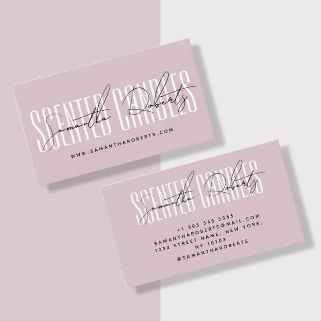 Rosa för moderna typografi av ljus- och ljusverk visitkort (Skapare uppladdad)