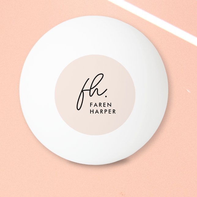  Rosa för Monogram Script Personlig Namn Pingisboll (Skapare uppladdad)