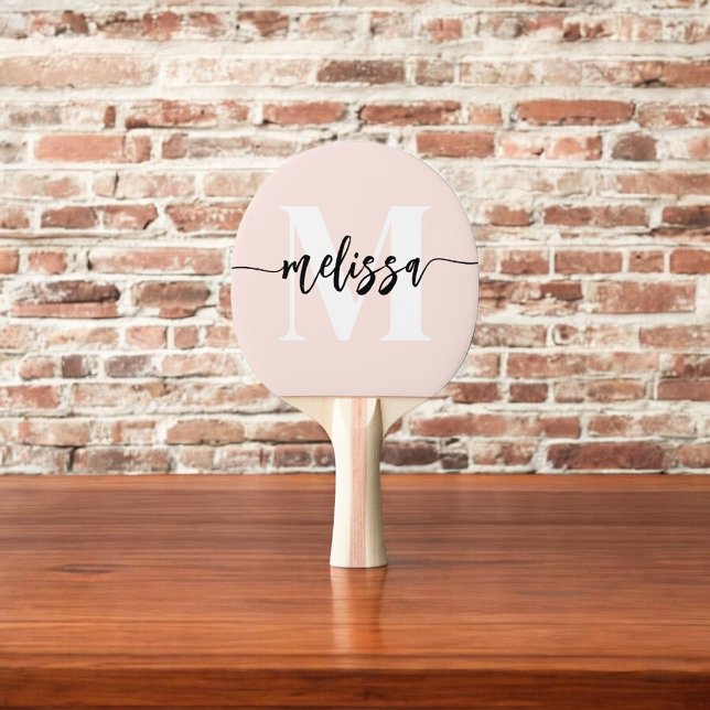  Rosa för monogrampenselkalligrafi Pingisracket (Skapare uppladdad)